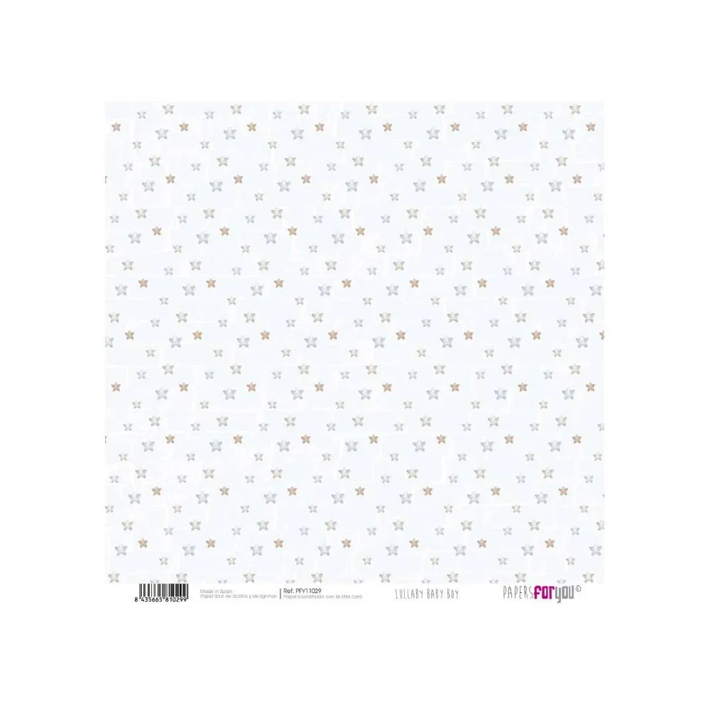 Set 24 Papeles Scrap 15x15cm Lullaby Baby Boy Papers For You