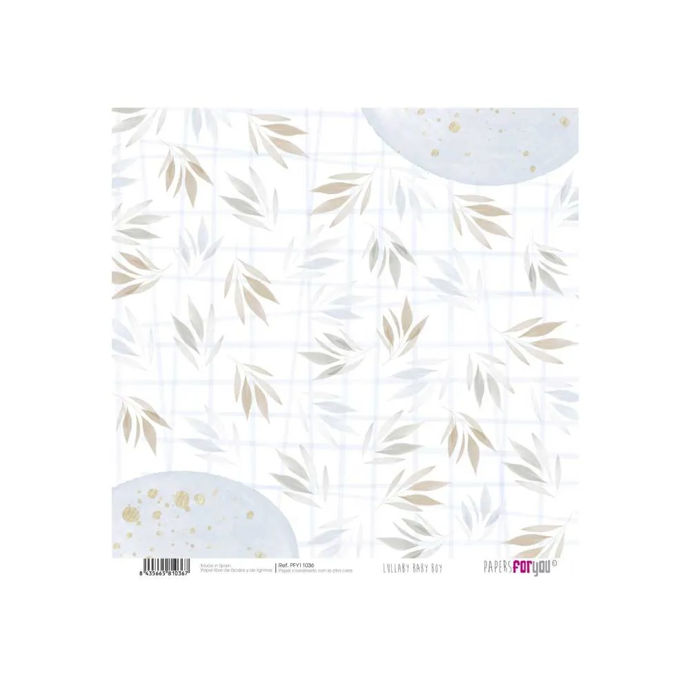 Set 24 Papeles Scrap 15x15cm Lullaby Baby Boy Papers For You