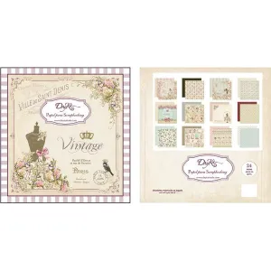 Set Papeles Scrapbooking Vintage 20x20cm Dayka