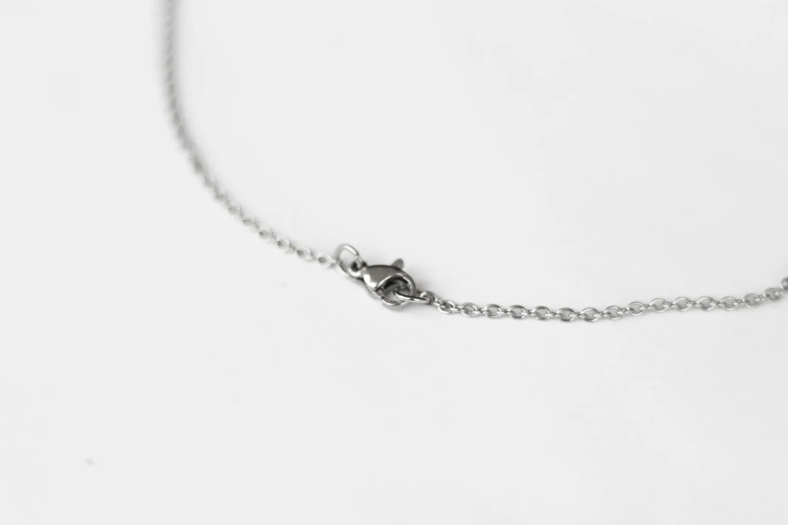 Silver Om necklace for men, stainless steel chain necklace, waterproof