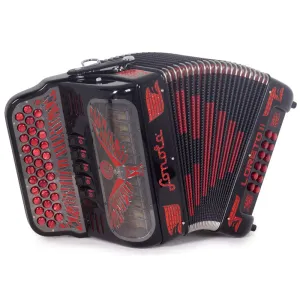 Sonola Loreto II Acordeón Ultra Compacto 5 Registros MI Negro con Rojo
