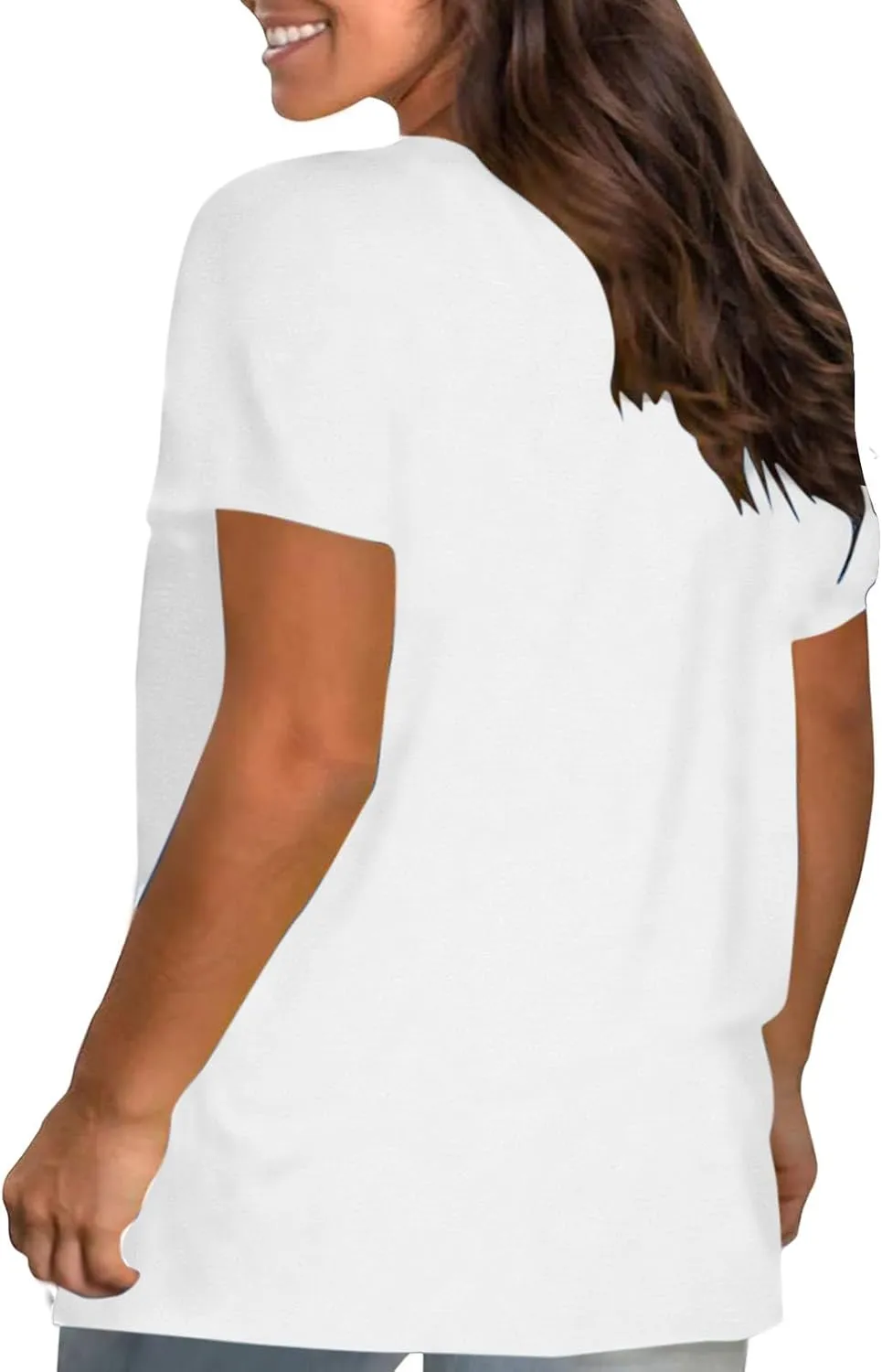 Summer Tops for Women 2025 Trendy Short Sleeve Tshirts Casual Loose Crew Neck T Shirts Plus Size Workout Tunic Blouse