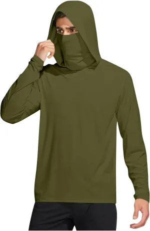 Sun Protection Shirts for Men with Mask UPF 50  Fishing Blouses Lightweight Long Sleeve UV Rash Guard Cooling Hoodies