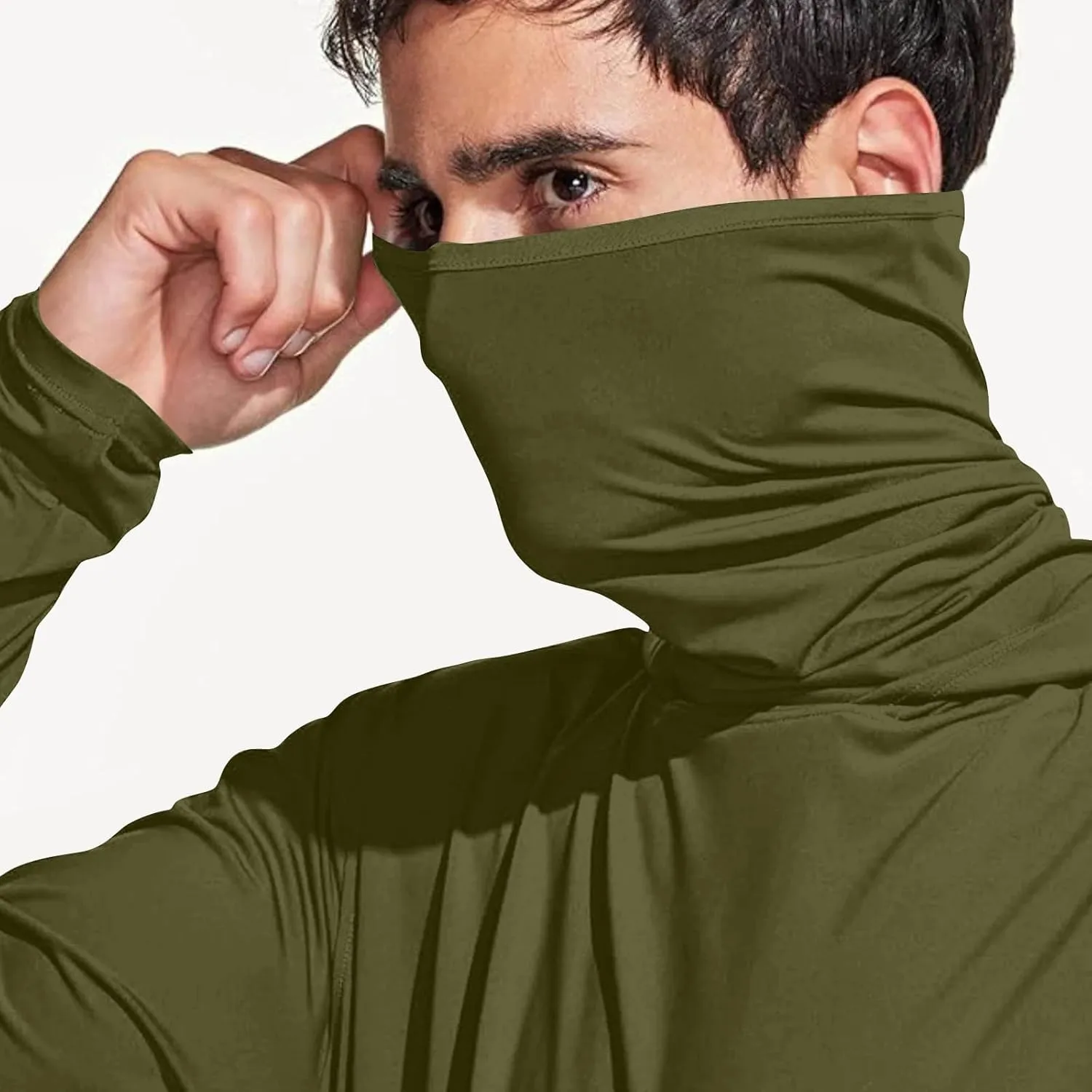 Sun Protection Shirts for Men with Mask UPF 50  Fishing Blouses Lightweight Long Sleeve UV Rash Guard Cooling Hoodies